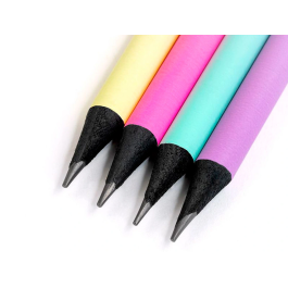 Milan Lápices de Grafito HB Serie Sunset Madera Negra Tilo con Goma de Borrar Colores Surtidos 6 Lápices por Color Dureza Media Mina 2.2mm LPS