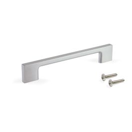 Emuca Lote de 20 tiradores para mueble Paiporta, L160mm, intereje 128mm, Zamak, Níquel satinado
