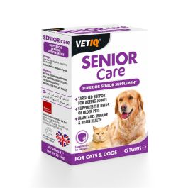 VetIQ Senior Care Suplemento Articular & Inmunitario para Perros y Gatos con Glucosamina, Condroitina y Ginseng 45 Comprimidos Precio: 10.5000005. SKU: B15CLYNMEP