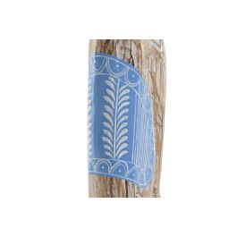 DKD Home Decor Figura Indio Natural Azul 8 x 100 x 18 cm de Albacía Set de 3 Piezas