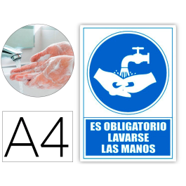 Señal Serigrafiada 1 Tinta Azul Es Obligatorio Lavarse Las Manos Precio: 3.50000002. SKU: B153XALV89