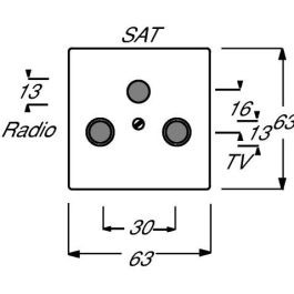 BUSCH-JAEGER 1743-84 Tapa para tomas de antena con 2 conexiones, acabado blanco brillante