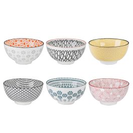 Fukui Bol Aperitivo 11 x 5.8 cm, 6 Decoraciones Surtidas - Diseño 'Fukui' (36 Unidades)