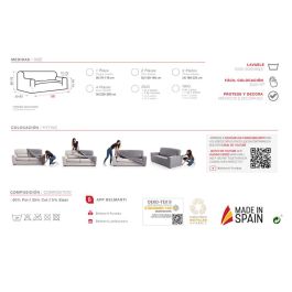 Belmarti Funda para sofá Teide marfil elástica 1 plaza 70-100x60-85x80-90cm 002tedm