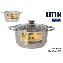 Inde Cacerola de Acero Inoxidable 28 cm (10 L) con Tapa, apta para Inducción - Colección New Neron (4 Unidades)