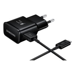 Samsung EP-TA20 Cargador Rápido 15W con Cable USB-C 1.5m Negro (Adaptador de Corriente)