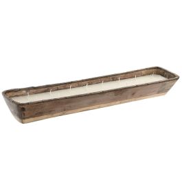 DKD Home Decor Vela Tropical de Soja Marrón 16x76 cm con 16 Mechas para Ambiente Tropical