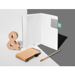 Antartik Portabolígrafo Autoadhesivo para Cuaderno, Agenda y Tablet hasta 15mm Grosor, Gris y Turquesa