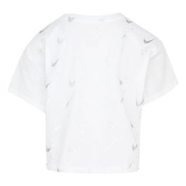 Camiseta de Manga Corta Infantil Nike 36I352-001 Blanco