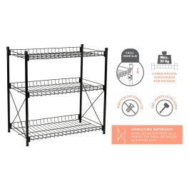 Confortime Estantería 3 Niveles Metal 52 x 34 x 55 cm (2 Unidades)