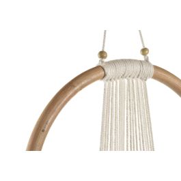 DKD Home Decor Decoracion Colgante Boho Ratán Algodón Natural Blanco 2 x 110 x 30 cm
