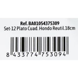 Set de 12 platos hondo cuadrados de plástico premium Algon 18 cm (24 Cajas) Set de 12 platos hondo cuadrados de plástico premium Algon 18 cm (24 Cajas)