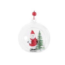 DKD Home Decor Decoración Colgante de Navidad Tradicional Surtido Colores Rojo Blanco Verde Resina y Cristal 6 Unidades 7x8.5x8 cm