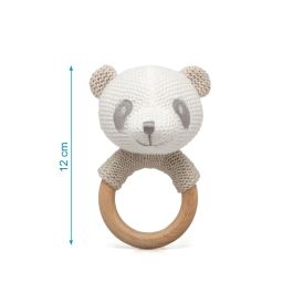 Mordedor Panda Madera Y Algodón Mordedor Panda Madera Y Algodón