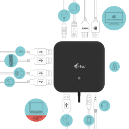 Hub USB i-Tec C31HDMIDPDOCKPD100 Negro 100 W