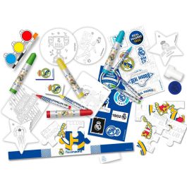 CYP BRANDS Calendario Adviento Real Madrid 45x5x30cm con pegatinas, sellos, brazalete, puzzle y pinturas