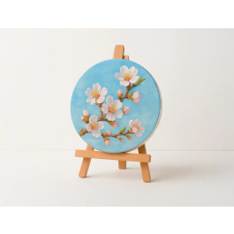 Liderpapel Bastidor Redondo Lienzo Algodón 100% Grapado Parte Trasera Borde Madera 25 cm Gramaje 280g/m2