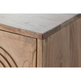 DKD Home Decor Buffet Moderno Marrón Negro de Acacia y Metal con 3 Puertas, 2 Estanterías, Desmontable 145x40x80 cm
