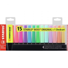 Stabilo Boss Original 15 Rotuladores Colores 9 Fluorescentes 6 Pastel Set De Escritorio Precio: 15.94999978. SKU: S8417716