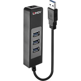 LINDY 43176 Hub USB 3.1/3.0 y Adaptador Ethernet Gigabit con Puertos USB Tipo-A, Negro Precio: 48.50000045. SKU: B1B4W6N5KH