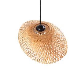 Lámpara Colgante Anthony SKD-P-2045 de Ratán Malla Ovalada Hecha a Mano. Diseño Vintage, ideal para Iluminación Cálida con Bombilla E27