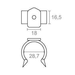 Micel Pinza para zócalo madera/aluminio ZCL05 NE 90474 negro PVC