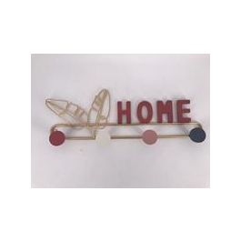 DKD Home Decor Perchero de Pared Moderno Rosa de MDF, 46x5x17 cm, Pack de 4 Unidades para Hogar y Oficina - Colección Pink Home Office