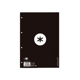 Antartik Recambio A4 80 Hojas 90gr Cuadro 5 mm 4 Taladros Marco Negro