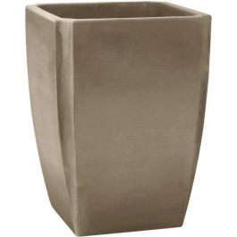 PALMEA Jarrón Alto Arbustero 65 L - Doble Pared - Reserva de Agua Integrada - 47 x 47 x 65 cm - Taupe - EDA PALMEA Jarrón Alto Arbustero 65 L - Doble Pared - Reserva de Agua Integrada - 47 x 47 x 65 cm - Taupe - EDA