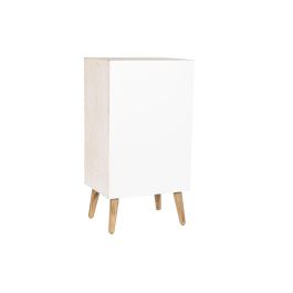 DKD Home Decor Cajonera Boho Blanco Natural Abeto Algodón 4 Cajones 48x35x89 cm