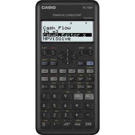 Casio Fc-100 V Calculadora Científica Programable, 4 Líneas LCD, 10+2 y 15 Dígitos, Gris