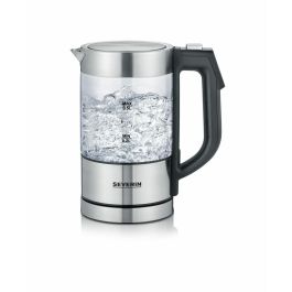 Severin WK 3458 Hervidor de Agua Digital Mini, 0.5L, 1100W, Vidrio y Acero Inoxidable, Negro/Transparente