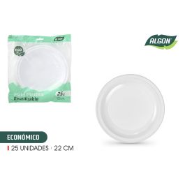 Set de 25 platos redondos de plástico económico 22 cm Algon (12 Cajas) Precio: 23.78999997. SKU: B12HKQSM89