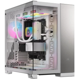 Corsair CC-9011285-WW Caja de PC de Torre Media 6500X Aluminio Blanco/Gris Satinado