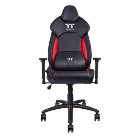 Thermaltake Silla para Videojuegos GGC-VCO-BRLWDS-01, Butaca para Jugar, Asiento Acolchado, Negro, Rojo