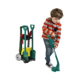 Bosch 2751 Carro de Jardín Juguete Klein con Accesorios: Pala, Rastrillo, Regadera, Bordeadora. Estable y para Niños +3 Años