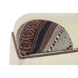 DKD Home Decor Reposapiés Alpino Algodón y Mango Multicolor 40 x 45 x 40 cm con Tapa - Colección Afrkn
