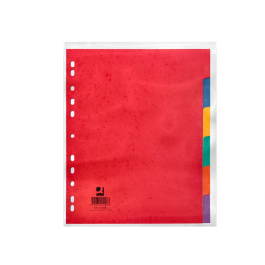 Q-connect Juego de 6 separadores cartulina brillo DIN A4+ multitaladro