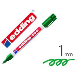 Rotulador Edding Marcador Permanente 400 Verde Punta Redonda 1 mm Recargable 10 unidades