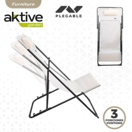 Tumbona reclinable Aktive Blanco 53 x 87 x 78 cm (4 Unidades) Tumbona reclinable Aktive Blanco 53 x 87 x 78 cm (4 Unidades)