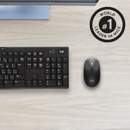 Logitech M190 Ratón Inalámbrico Full-size RF con Diseño Contorneado Ergonómico para Manos Grandes, Gris, Batería 18 Meses