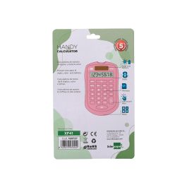 Calculadora Liderpapel Bolsillo Xf41 8 Digitos Solar Y Pilas Color Rosa 94x59,5x10,5 mm