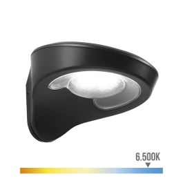 Edm Aplique Solar 2W 200LM 6500K con Sensor, Color Negro, 31 LEDs, IP54