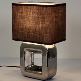 Home Deco Factory Lámpara de Mesa Acabado Cromado Cerámica