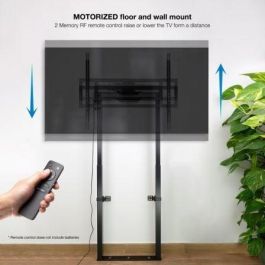 TooQ FSM01-B Soporte Suelo Pared Motorizado para TV 55-100", Regulable en Altura Eléctrico, hasta 120kg, VESA 800x600 Negro