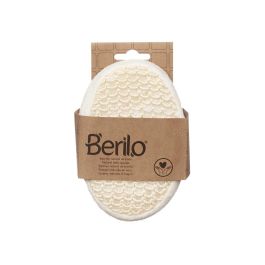 Esponja Ovalada Trenzada con Asa Natural Berilo 11x15x5 cm - Sisal, Espuma, Poliéster - Blanco/Beige (24 Unidades)