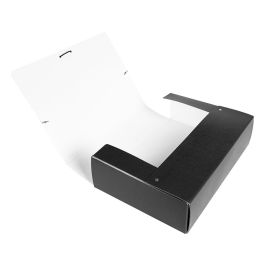 Carpeta Proyectos Liderpapel Folio Lomo 90 mm Carton Gofrado Negra