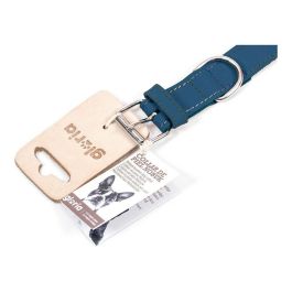 Gloria Collar Oasis para Perro, Piel Nobuck Azul de Doble Capa y Costura Reforzada, Tacto Suave, 50 cm x 21 mm