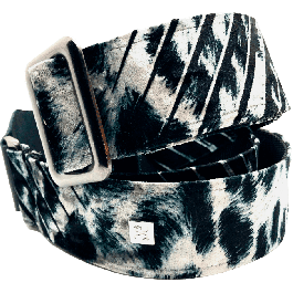 GETM The Casandra Correa para Guitarra y Bajo, Nailon/Piel/Terciopelo Negro y Blanco Ajustable hasta 165cm