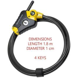 Master Lock Python 8433EURD Cable Antirrobo de Alta Seguridad con Longitud Ajustable de 30 cm a 1,8 m, Acero Trenzado, Negro
